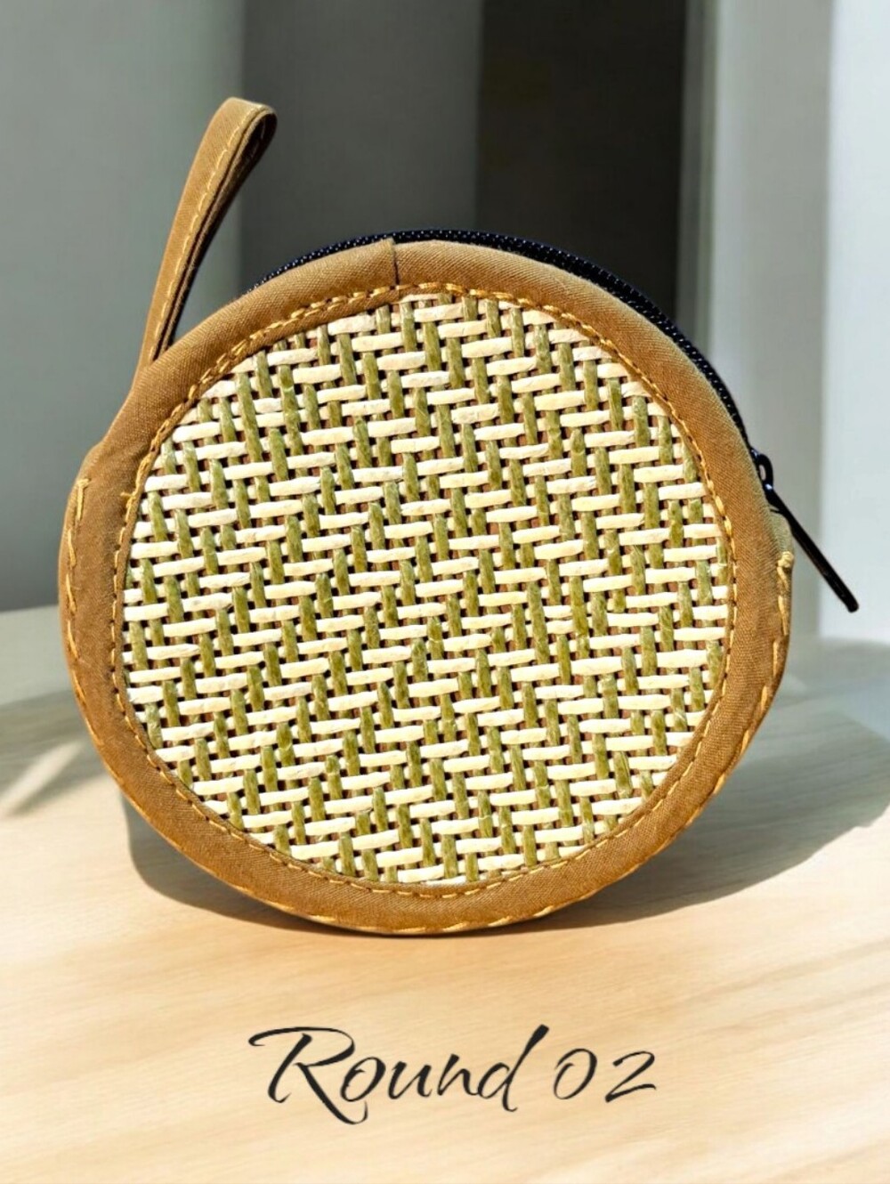 Handwoven Rattan Coin Purse - Round - Picture 10 of 10